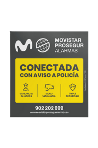 Placa disuasoria Prosegur MovistarAlarmas · quecomparo.es